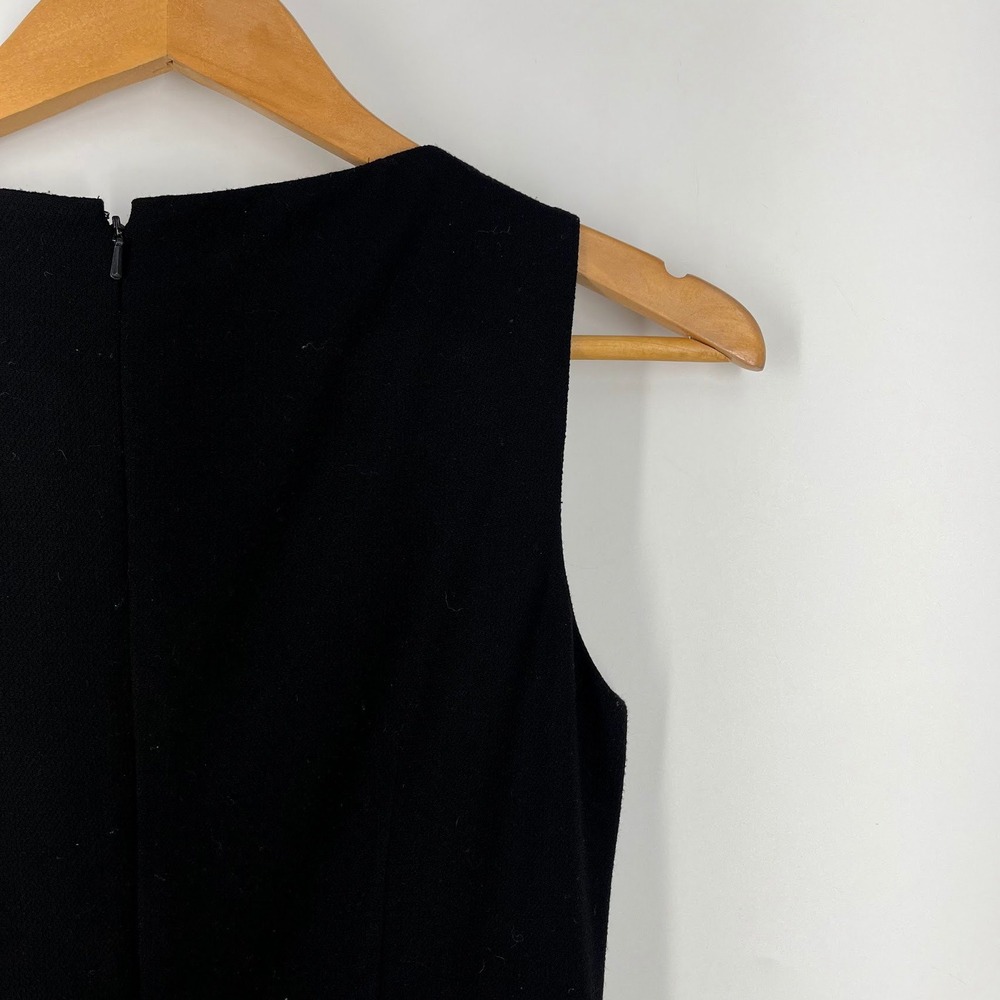 Hobbs London Black Sleeveless Sheath Dress Tailored V-Neck‎ Professional LBD - Picture 7 of 15